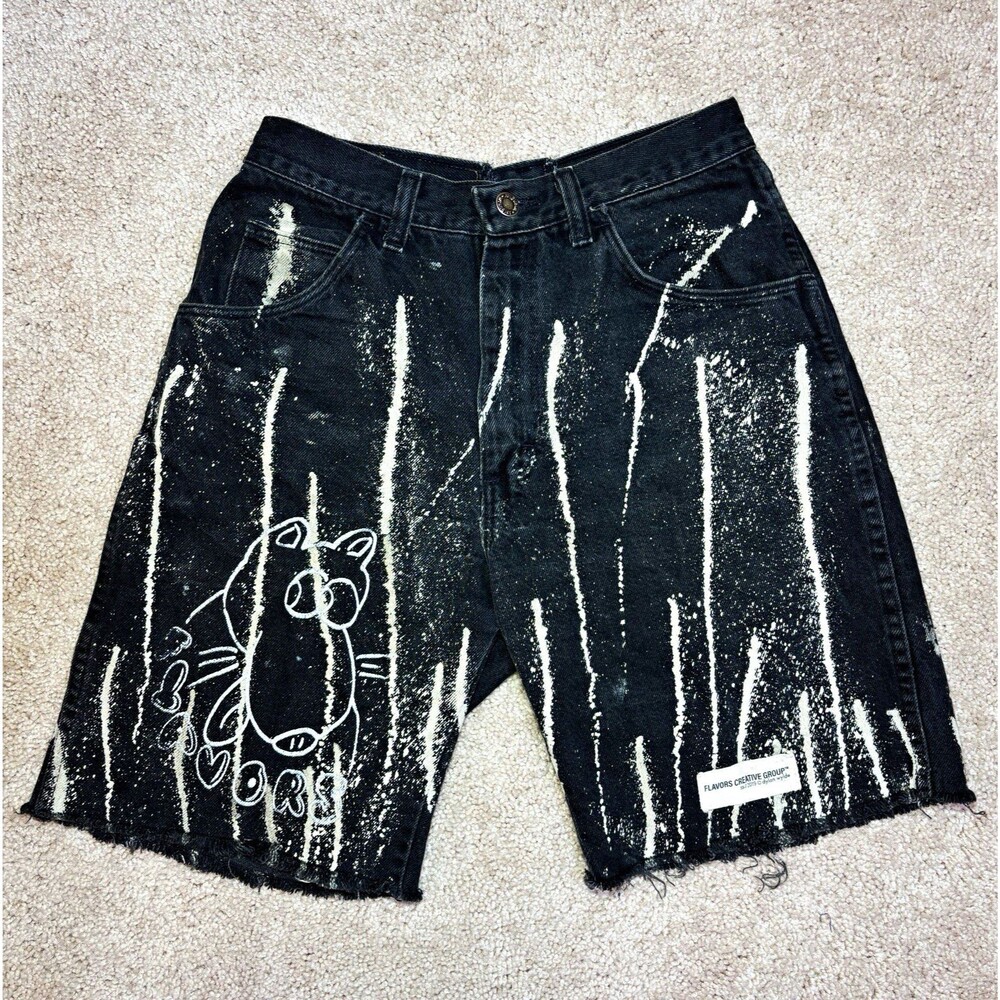 Wrangler Flavors Creative Group Custom Handmade Design Denim Shorts 27" Waist
